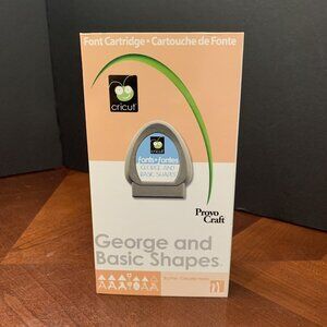 Cricut Font Cartridge - George and Basic Shapes with Keypad Overlay & Manual
